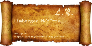 Limberger Márta névjegykártya
